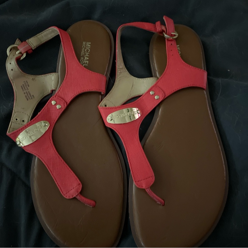 Michael Kors Red and Gold Women's Sandals